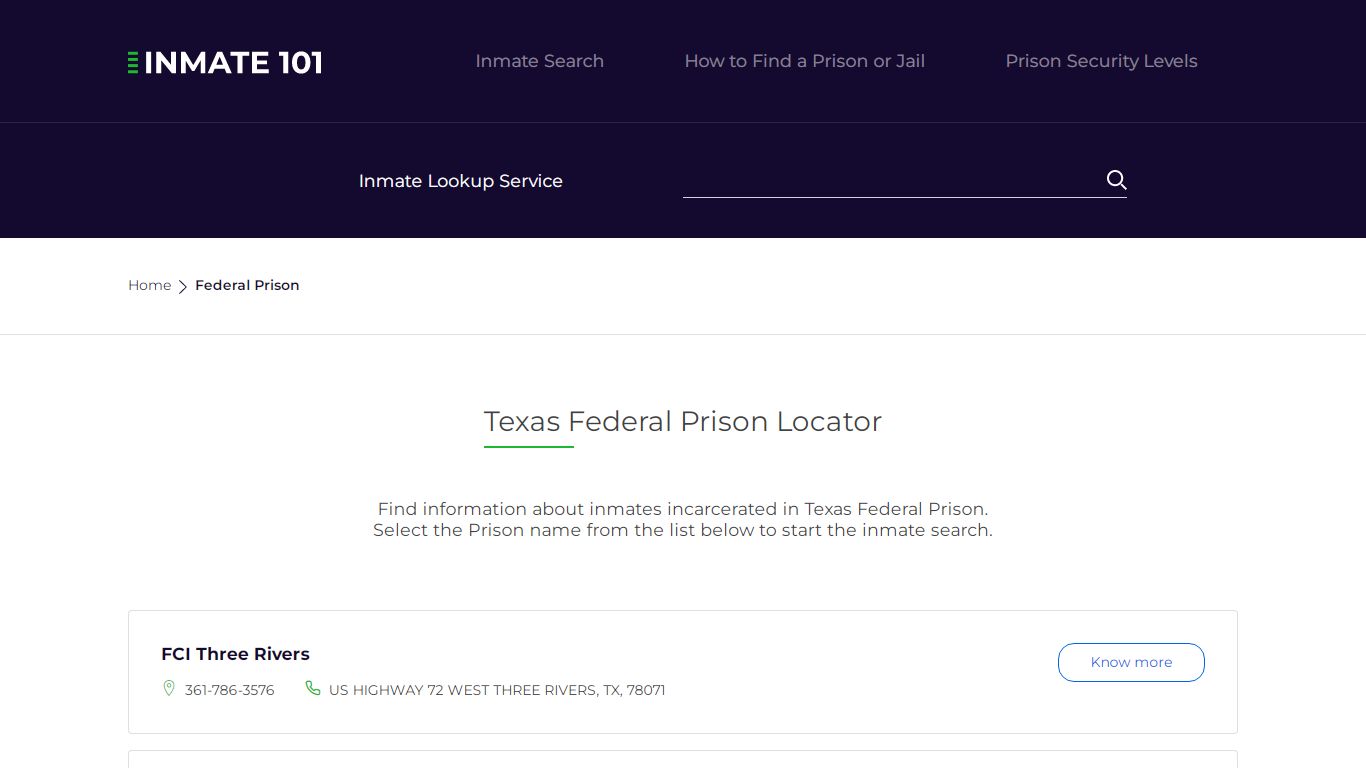 Texas Federal Prison Inmate Search | Free Inmate Lookup